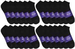 36 Pairs Yacht & Smith Mens Black Lightweight Cotton No Show Ankle Socks, Sock Size 10-13 - Mens Ankle Sock