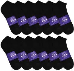 12 Pairs Yacht & Smith Womens Black Lightweight Cotton No Show Socks, Sock Size 9-11 - Womens Ankle Sock