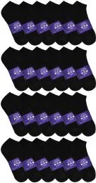 24 Pairs Yacht & Smith Women's Cotton Black No Show Ankle Socks - Womens Ankle Sock