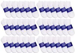 36 Pairs Yacht & Smith Womens White Lightweight Cotton No Show Socks, Sock Size 9-11 - Womens Ankle Sock