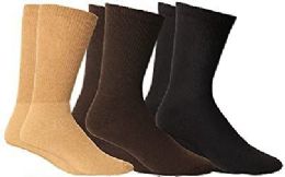 Yacht & Smith Men's Cotton Diabetic Assorted Colors Crew Socks Size 10-13