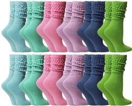 48 Wholesale Yacht & Smith Slouch Socks For Women, Assorted Colors Size 9-11 - Womens Crew Sock