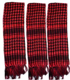 72 Wholesale Palestine Scarves In Red Checkered