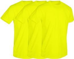 Men's Cotton Short Sleeve T-Shirt Size Xlarge, Neon Yellow
