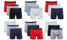 36 Wholesale Cotton Stretch Men's Boxer Short Assorted Colors Size S
