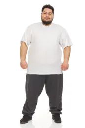 60 Pairs Plus Size Men Cotton T-Shirt Bulk Big Tall Short Sleeve Lightweight Tees 4X-Large, Solid White - Mens T-Shirts