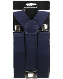 48 Bulk Adult Solid Navy Suspender
