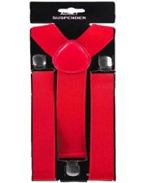 48 Bulk Adult Red Suspender