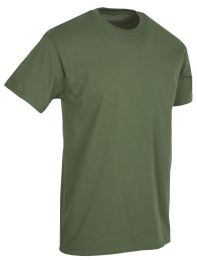 96 Wholesale Mens Plus Size Cotton Short Sleeve T Shirts Army Green Size 4xl