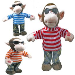 12 Pieces Battery Operated Dancing Monkey - Plush Toys