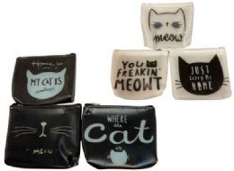 72 Pieces Black And White Cat Coin Purse - Wallets & Handbags