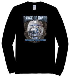 6 Pieces Black Color Long Sleeve T Shirt Badge Of Honor - Mens T-Shirts