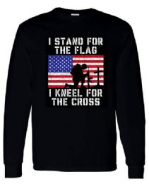 12 Wholesale Stand Flag Kneel Cross Black Color Long Sleeve