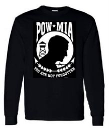 6 Wholesale Black Color Longsleeve T-Shirt Pow Mia Plus