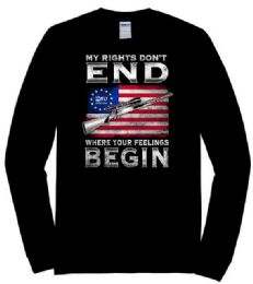 12 Pieces My Rights Black Color Longsleeve Tshirt - Mens T-Shirts