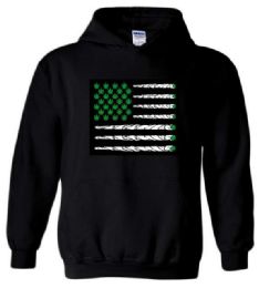 12 Wholesale Marijuana Flag Style Black Color Hoody
