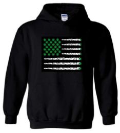 6 Pieces Marijuana Flag Style Black Color Hoody Plus Size - Mens Sweat Shirt