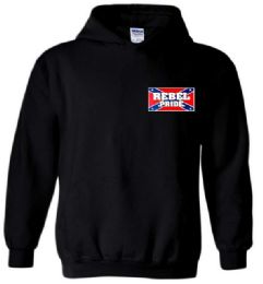 12 Wholesale Black Color Hoody With Small Rebel Pride Sign