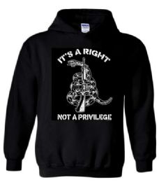 12 Pieces Black Color Hoody Not A Privilege - Mens Sweat Shirt