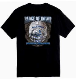 12 Wholesale Black Color Tshirt Badge Of Honor