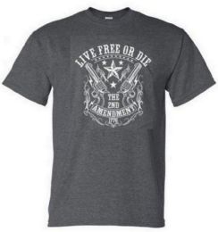 12 Bulk Dark Gray Tshirt 2ND AMENDMENT 1776 With Crest