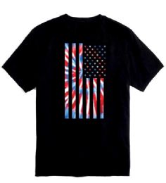 12 Pieces Tie Dye Usa Flag Black Color Tshirt - Mens T-Shirts