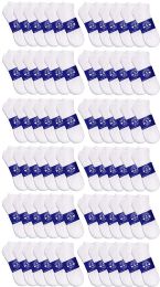 72 pairs Yacht & Smith Mens Cotton White No Show Ankle Socks, Sock Size 10-13 - Mens Ankle Sock