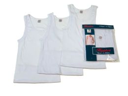 72 Wholesale Mens Cotton A Shirt Undershirt Solid White Size L