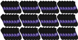 72 Pairs Yacht & Smith Mens Cotton Black No Show Ankle Socks, Sock Size 10-13 - Mens Ankle Sock