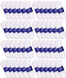 48 Pairs Yacht & Smith Womens Lightweight Cotton White No Show Ankle Socks, Sock Size 9-11 - Womens Ankle Sock