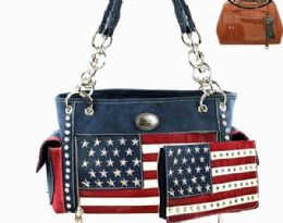 2 Wholesale Montana West American Flag Collection Concealed Carry Satchel