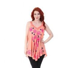 12 Wholesale Rayon Staple Heavy Embroidered Top Assorted Colors