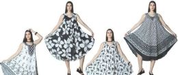 12 Wholesale Black And White Collection Rayon Umbrella Dresses