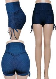 24 Wholesale Big Butts TiK-Tok Shorts Blue