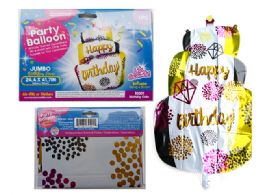 144 Pieces Balloon, Happy Birthday Cake - Balloons & Balloon Holder