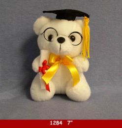 24 Wholesale Graduation Cap Bear With Glasses