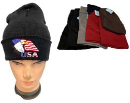 36 Pieces Assorted Color Winter Beanie Eagle Usa Flag - Winter Beanie Hats