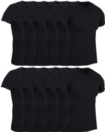 Mens Black Cotton Crew Neck T Shirt Size Small