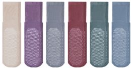 6 Wholesale Yacht & Smith Mens Diabetic Rubber Gripper Bottom Sock (assorted Pastel Size 10-13)