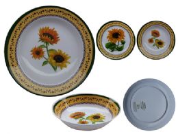 96 Pieces Mela Bowl 10" Sunflower - Plastic Bowls and Plates