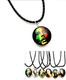 96 Pieces Bob Marley Pendant Necklace - Necklace