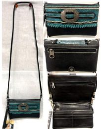 4 Pieces Western Buckle American Bling Clutch Sling Purse - Wallets & Handbags