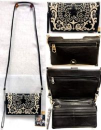 4 Pieces Black White Embroidered American Bling Clutch Purse - Wallets & Handbags