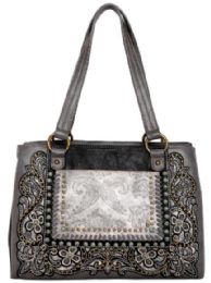 2 Wholesale Tooled Floral Montana West Tote Black