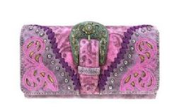 4 Pieces Montana West Buckle Collection Wallet Purple - Wallets & Handbags