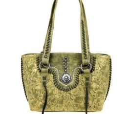 2 Wholesale Montana West Vintage Floral Collection Tote Green