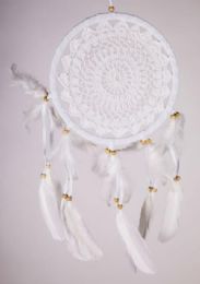 24 Wholesale Crochet White Dream Catcher 4 Inches