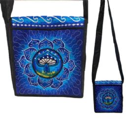 10 Wholesale Silk Embroidered Blue Nepal Small Sling Bag