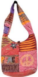 10 Wholesale Peace Sign Nepal Hobo Bags Assorted Colored