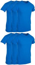 6 Wholesale Mens Royal Blue Cotton Crew Neck T Shirt Size Medium